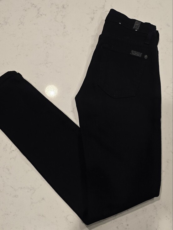 7 For All Mankind Denim - 7 For All Mankind The Slim Cigarette Jeans in Black size 24 Extra Small